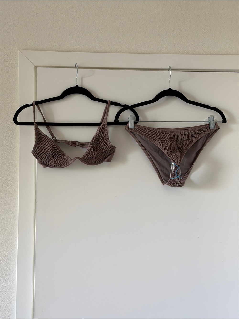 ASOS Brown Textured Underwire Bikini Set - Picture 2 of 5